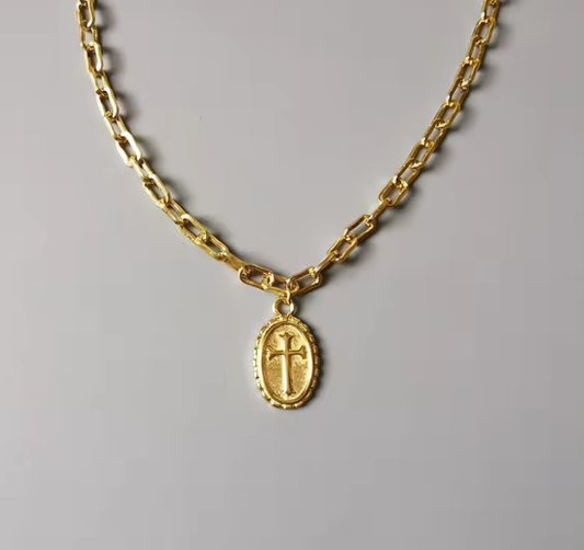 18K Gold Vermeil Cross Pendant