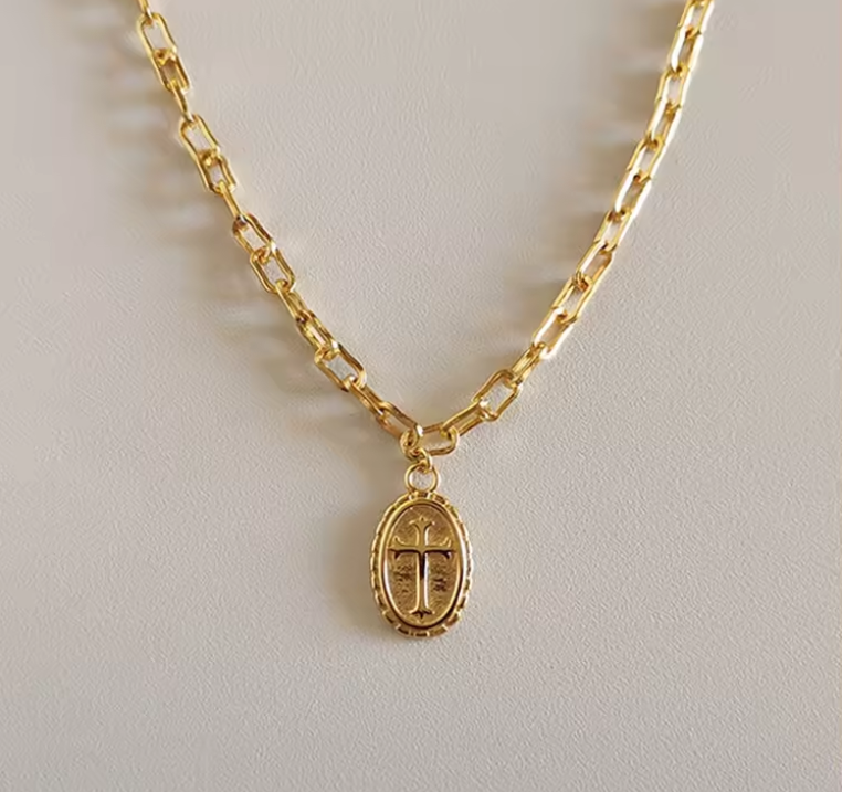 18K Gold Vermeil Cross Pendant