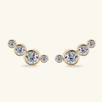 Climber Moissanite Diamond Studs