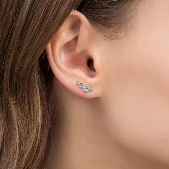 Climber Moissanite Diamond Studs