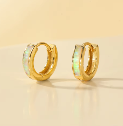 Opal Gold Vermeil Huggie