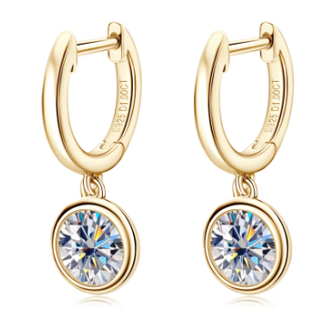 Moissanite Earrings - Drop Diamond