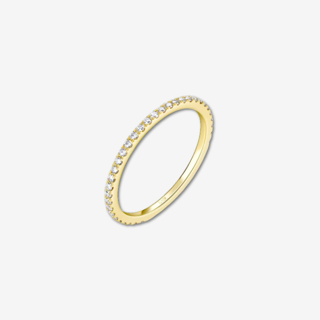 Diamind 10K Gold Tennis Ring