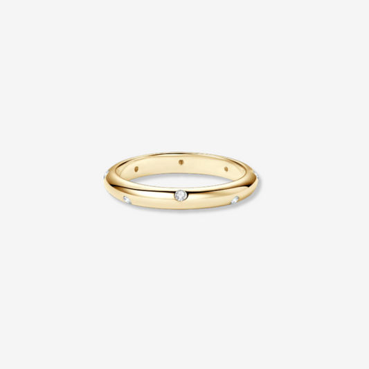 Minimalist Diamond Studded Ring