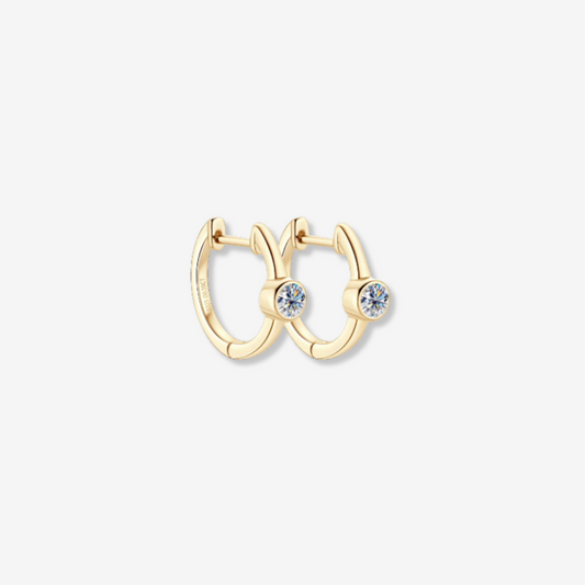 Moissanite Diamond Stud Huggie Earrings